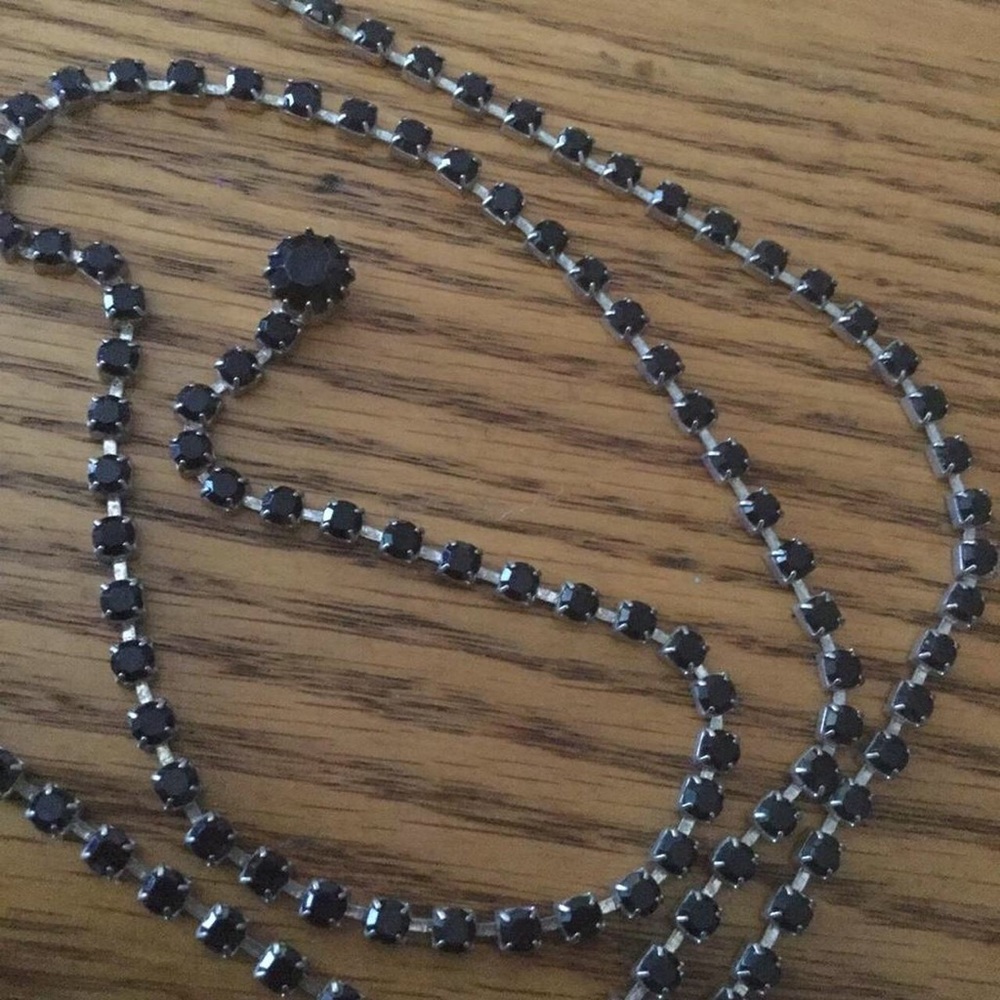 Vintage black rhinestone belt